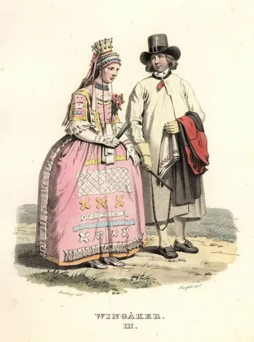Framed Print : Man and woman in wedding clothes from Vingåker, Södermanland, Sandberg / Forssell'. Creator: Unknown. Man and woman in wedding clothes from Vingåker, Södermanland, Sandberg / Forssell'. Creator: Unknown Framed Print : Man and woman in wedding clothes from Vingåker, Södermanland, Sandberg / Forssell'. Creator: Unknown. Man and woman in wedding clothes from Vingåker, Södermanland, Sandberg / Forssell'. Creator: Unknown