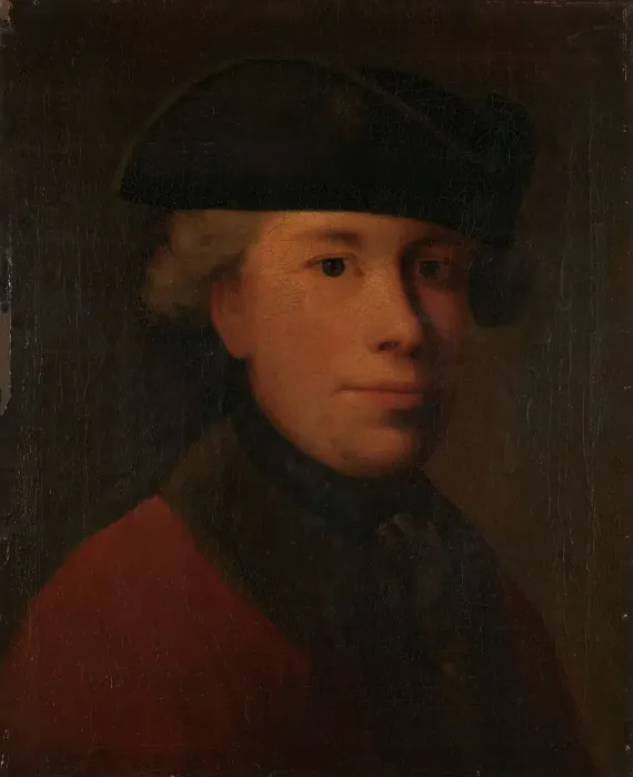 Framed Print : Man with a wooden hat, probably 18th century. Creator: Unknown Framed Print : Man with a wooden hat, probably 18th century. Creator: Unknown