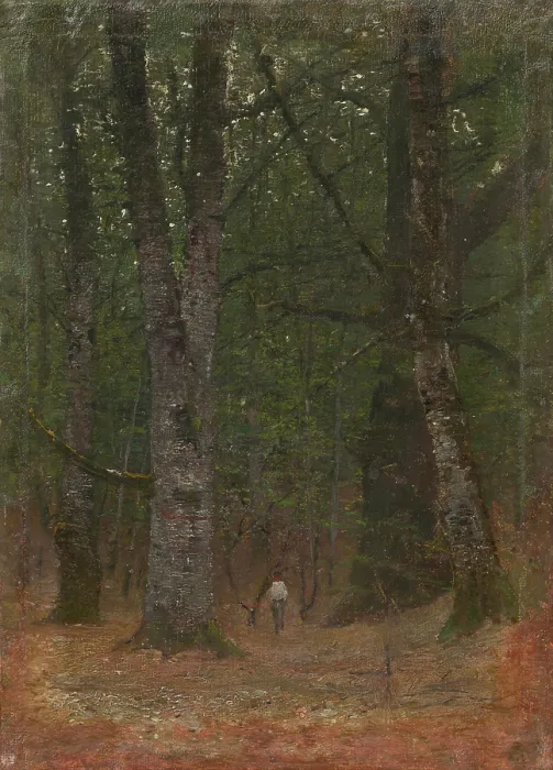 Framed Print : Man in the Woods, 1890-1900. Creator: Ladislav Mednyanszky Framed Print : Man in the Woods, 1890-1900. Creator: Ladislav Mednyanszky