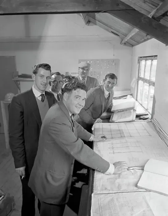 Framed Print : Management and staff of George Wimpey & Co, Gainsborough, Lincolnshire, 1960 Framed Print : Management and staff of George Wimpey & Co, Gainsborough, Lincolnshire, 1960
