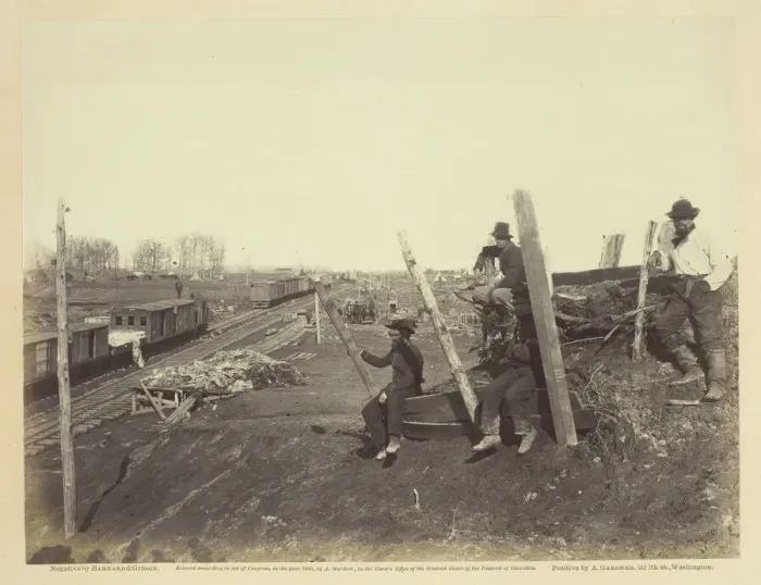 Framed Print : Manassas Junction, March 1862. Creators: Barnard & Gibson, George N. Barnard, James F Framed Print : Manassas Junction, March 1862. Creators: Barnard & Gibson, George N. Barnard, James F