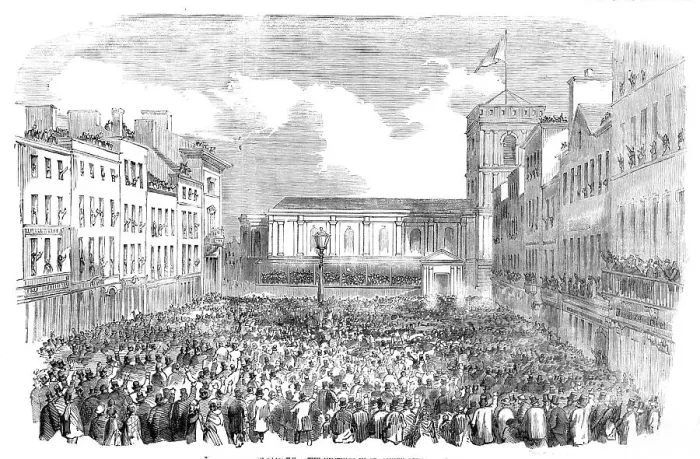 Framed Print : The Manchester Election: the Hustings in St. Anne's-Square, 1857. Creator: Unknown