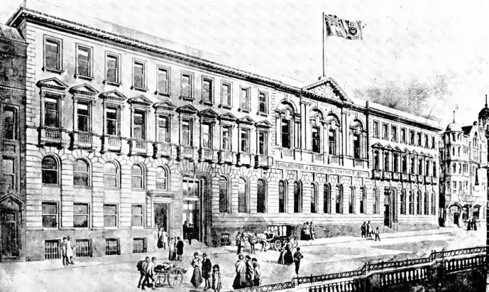 Framed Print : The Manchester and Liverpool District Bank: the exterior, 1909. Creator: Unknown Framed Print : The Manchester and Liverpool District Bank: the exterior, 1909. Creator: Unknown