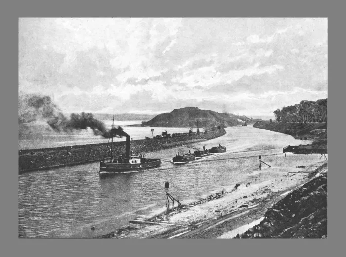 Framed Print : Manchester Ship Canal, Above Easton, c1900. Artist: H Garside Framed Print : Manchester Ship Canal, Above Easton, c1900. Artist: H Garside