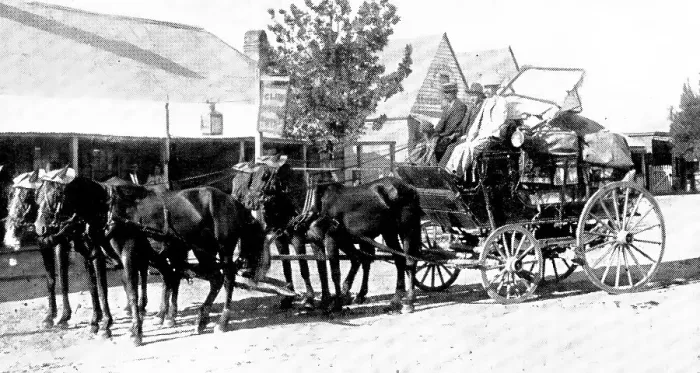Framed Print : Manchester trade in Australia: a commercial traveller in the back blocks, 1909. Creator: Unknown Framed Print : Manchester trade in Australia: a commercial traveller in the back blocks, 1909. Creator: Unknown