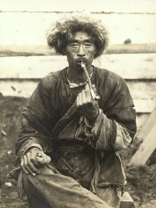 Framed Print : Manchu smoking a pipe, 1909. Creator: Vladimir Ivanovich Fedorov Framed Print : Manchu smoking a pipe, 1909. Creator: Vladimir Ivanovich Fedorov