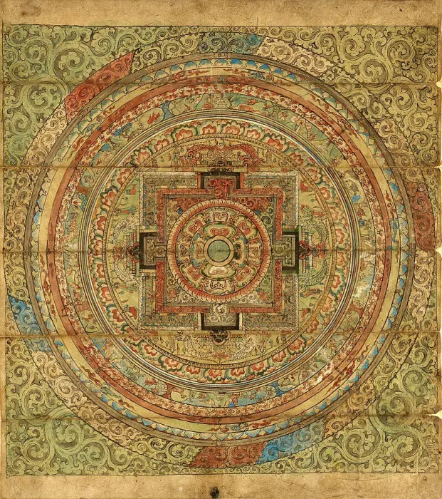Framed Print : Mandala, 17th-18th century. Creator: Unknown Framed Print : Mandala, 17th-18th century. Creator: Unknown