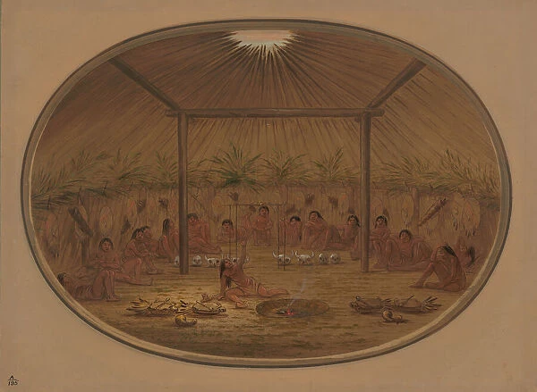 Mandan Ceremony - The Water Sinks Down, 1861  /  1869. Creator: George Catlin