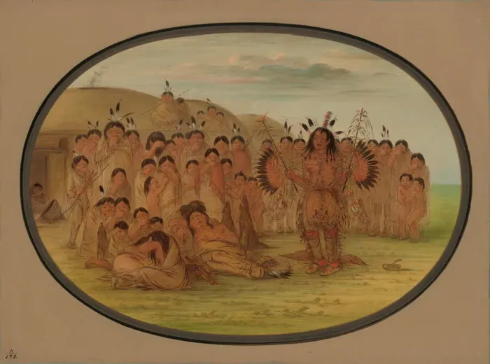 Framed Print : A Mandan Medicine Man, 1861 / 1869. Creator: George Catlin Framed Print : A Mandan Medicine Man, 1861 / 1869. Creator: George Catlin