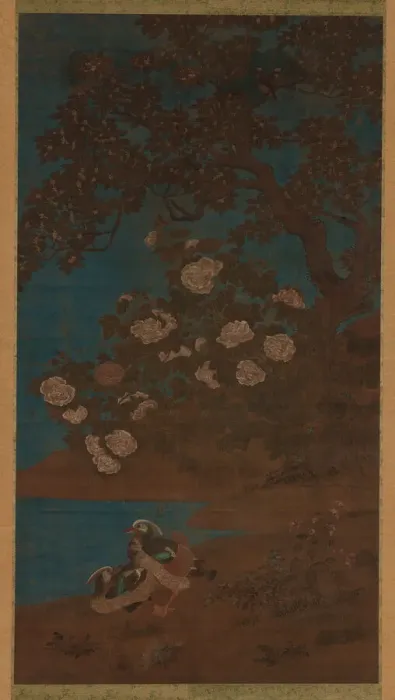 Framed Print : Mandarin ducks and flowers, Ming or Qing dynasty, 17th century. Creator: Unknown Framed Print : Mandarin ducks and flowers, Ming or Qing dynasty, 17th century. Creator: Unknown