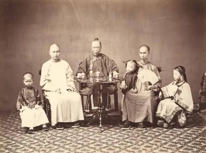 Framed Print : Mandarin with Family, 1860-1863. Creator: Milton M. Miller Framed Print : Mandarin with Family, 1860-1863. Creator: Milton M. Miller