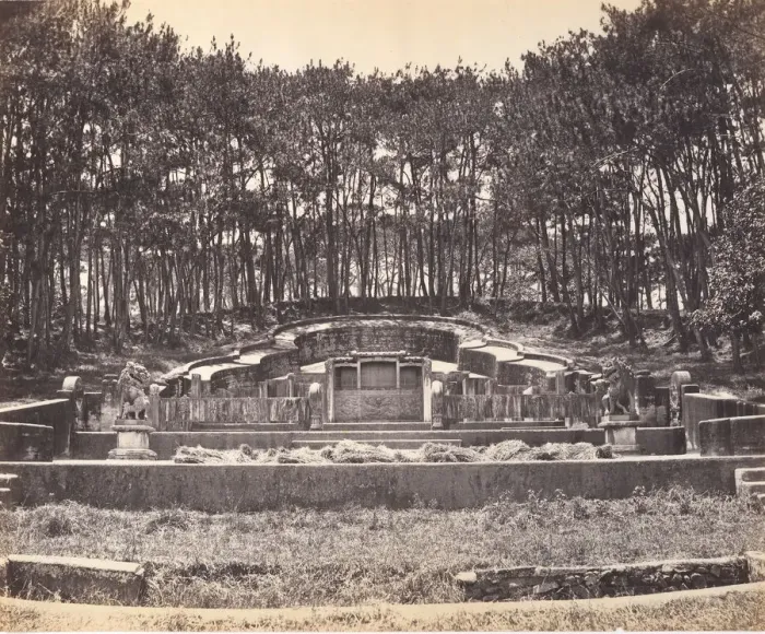 Framed Print : Mandarin Grave at Foochow, ca. 1869. Creator: Attributed to Tung Hing Framed Print : Mandarin Grave at Foochow, ca. 1869. Creator: Attributed to Tung Hing