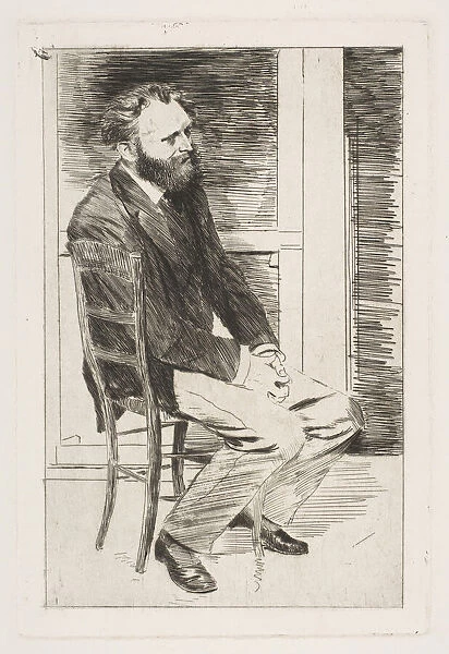 Manet Seated, Turned to the Right, 1864-65. Creator: Edgar Degas