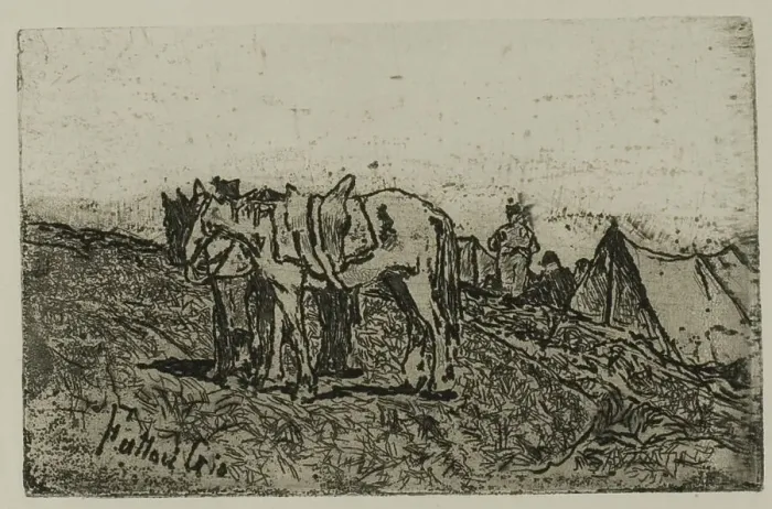 Framed Print : Maneuvers, n.d. Creator: Giovanni Fattori Framed Print : Maneuvers, n.d. Creator: Giovanni Fattori