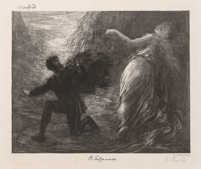 Framed Print : Manfred and Astarte, 1879. Creator: Henri Fantin-Latour (French, 1836-1904) Framed Print : Manfred and Astarte, 1879. Creator: Henri Fantin-Latour (French, 1836-1904)