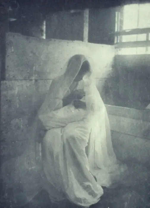 Framed Print : The manger, c1900. Creator: Gertrude Kasebier Framed Print : The manger, c1900. Creator: Gertrude Kasebier