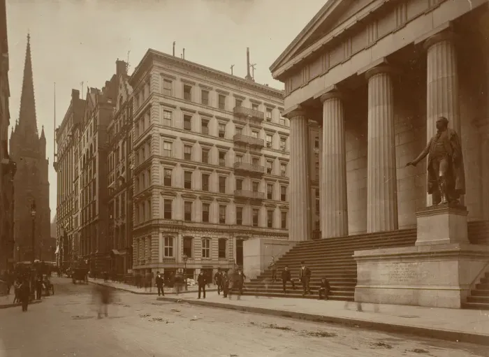 Framed Print : Manhattan Trust Company, New York, 1870s-80s. Creator: Unknown Framed Print : Manhattan Trust Company, New York, 1870s-80s. Creator: Unknown