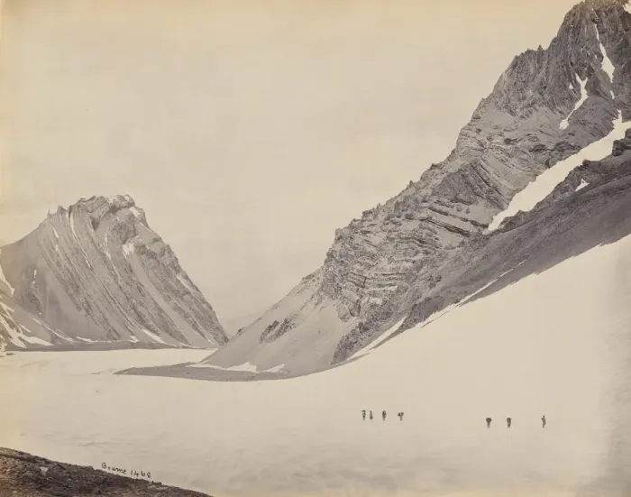 Framed Print : The Manirung Pass, 1866. Creator: Samuel Bourne Framed Print : The Manirung Pass, 1866. Creator: Samuel Bourne