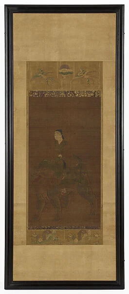 Manjushri riding a lion, Muromachi period, 1392-1568. Creator: Unknown