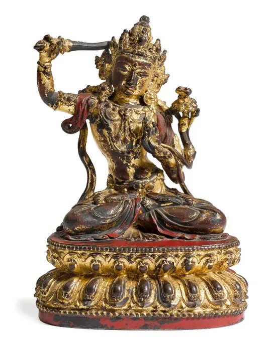 Framed Print : Manjusri Statue (Munsu Bosal), 15th century. Creator: Tibetan culture () Framed Print : Manjusri Statue (Munsu Bosal), 15th century. Creator: Tibetan culture ()