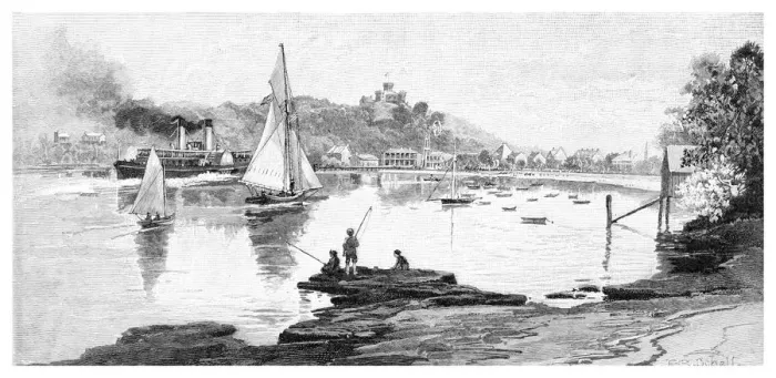 Framed Print : Manly beach, Sydney, New South Wales, Australia, 1886. Artist: Frederic B Schell Framed Print : Manly beach, Sydney, New South Wales, Australia, 1886. Artist: Frederic B Schell