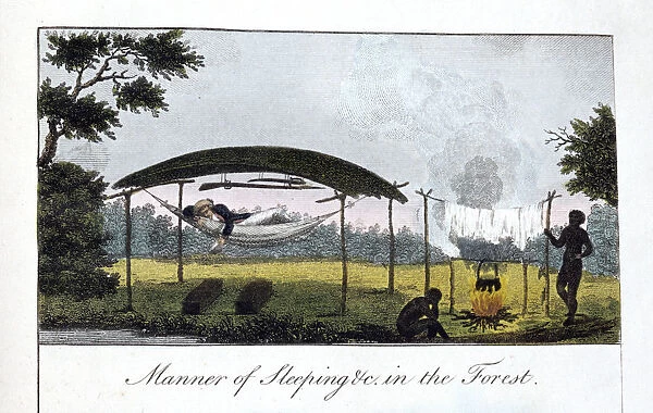 Manner of Sleeping in the Forest, 1813. Artist: John Gabriel Stedman