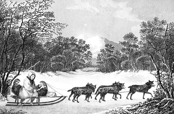 The Manner of Travelling in Winter in Kamtschatka, 19th century.Artist: Sparrow
