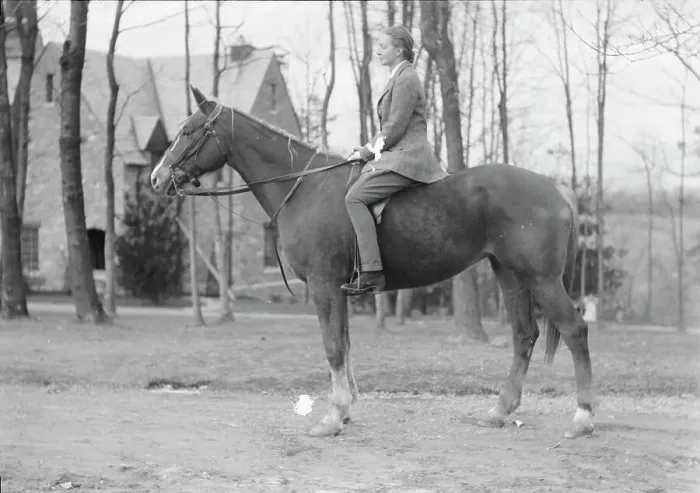 Framed Print : Manners, Alice G. Mrs. on horseback, between 1936 and 1942. Creator: Arnold Genthe Framed Print : Manners, Alice G. Mrs. on horseback, between 1936 and 1942. Creator: Arnold Genthe