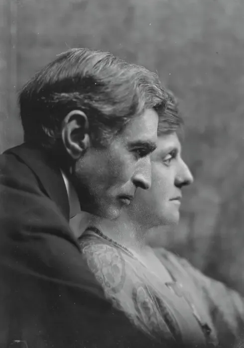 Framed Print : Mannes, David, Mr. and Mrs. portrait photograph, 1916 Apr. 28. Creator: Arnold Genthe Framed Print : Mannes, David, Mr. and Mrs. portrait photograph, 1916 Apr. 28. Creator: Arnold Genthe
