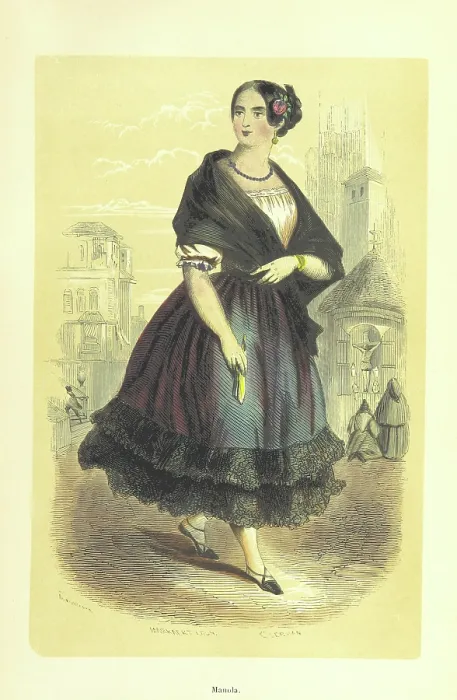 Framed Print : Manola, 1848. Creators: Markaert, Clerman Framed Print : Manola, 1848. Creators: Markaert, Clerman