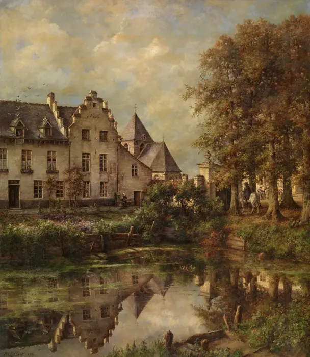 Framed Print : Manor in Brabant, 1890. Creator: Marie Collart-Henrotin Framed Print : Manor in Brabant, 1890. Creator: Marie Collart-Henrotin