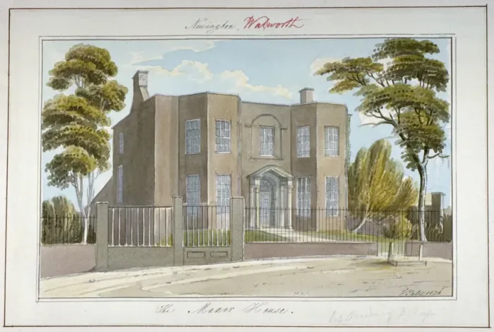 Framed Print : The Manor House, Newington, Southwark, London, 1826. Artist: G Yates Framed Print : The Manor House, Newington, Southwark, London, 1826. Artist: G Yates