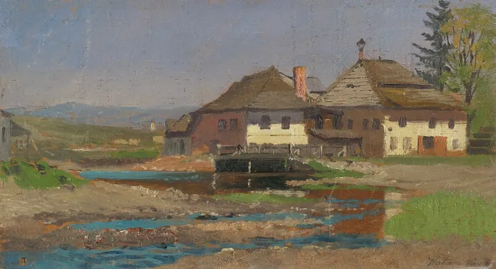 Framed Print : Manor house in a Spis village, 1890-1900. Creator: Ferdinand Katona