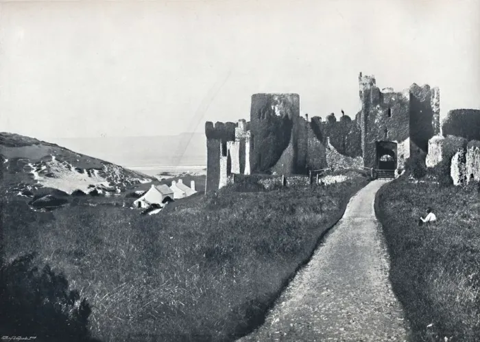 Framed Print : Manorbier - The Castle, 1895