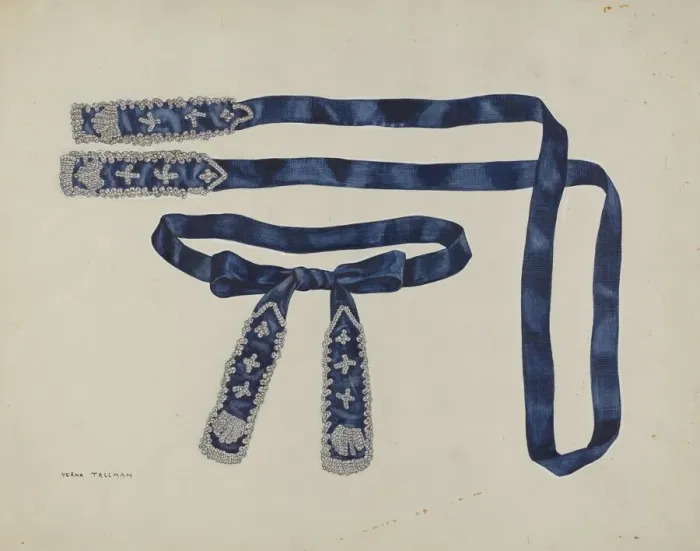 Framed Print : Mans Beaded Taffeta Necktie, 1935 / 1942. Creator: Verna Tallman Framed Print : Mans Beaded Taffeta Necktie, 1935 / 1942. Creator: Verna Tallman