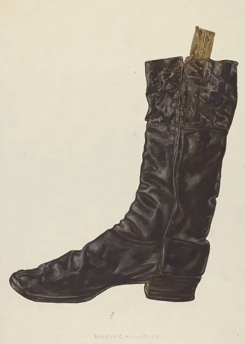 Framed Print : Man's Boot, c. 1938. Creator: Eugene C. Miller Framed Print : Man's Boot, c. 1938. Creator: Eugene C. Miller