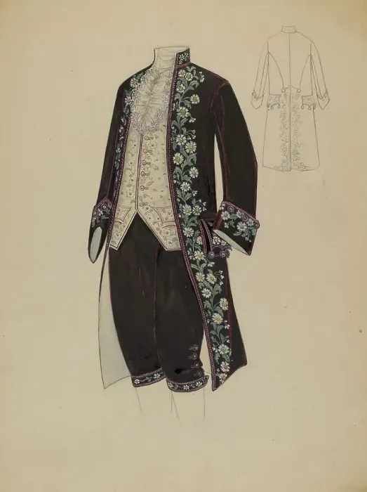 Framed Print : Man's Court Costume, c. 1936. Creator: Jessie M. Benge Framed Print : Man's Court Costume, c. 1936. Creator: Jessie M. Benge