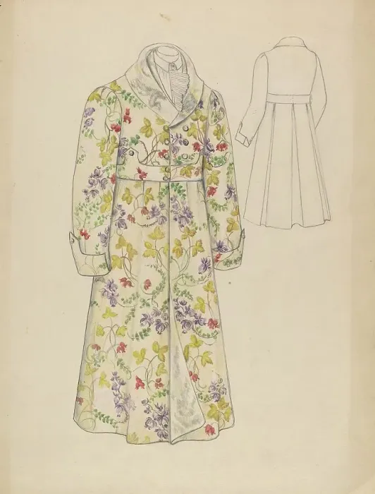Framed Print : Man's Dressing Gown, c. 1936. Creator: Jessie M. Benge Framed Print : Man's Dressing Gown, c. 1936. Creator: Jessie M. Benge