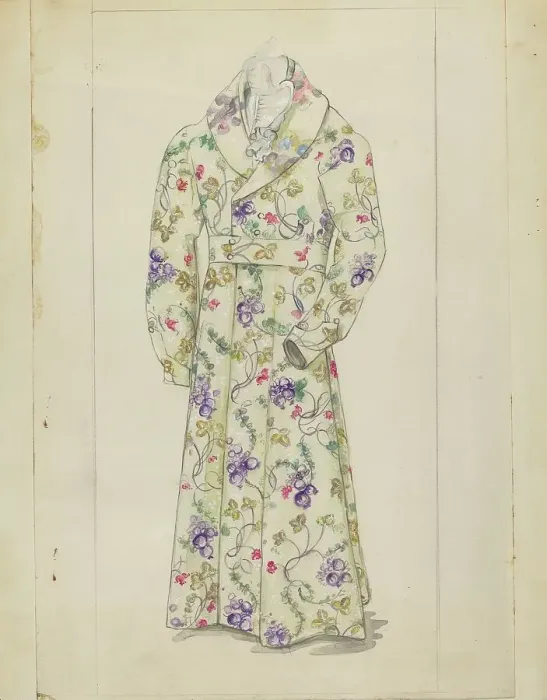 Framed Print : Man's Dressing Gown, c. 1939. Creator: Jessie M. Benge Framed Print : Man's Dressing Gown, c. 1939. Creator: Jessie M. Benge