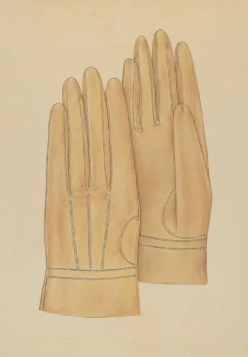 Framed Print : Mans Gloves, c. 1938. Creator: Melita Hofmann Framed Print : Mans Gloves, c. 1938. Creator: Melita Hofmann