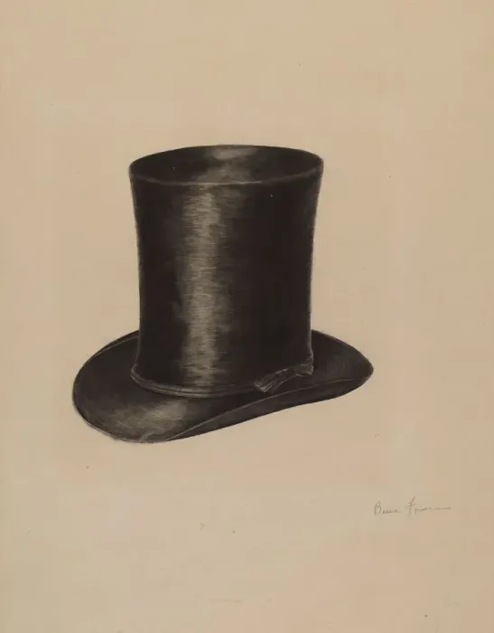 Framed Print : Mans Hat, 1935 / 1942. Creator: Bessie Forman Framed Print : Mans Hat, 1935 / 1942. Creator: Bessie Forman