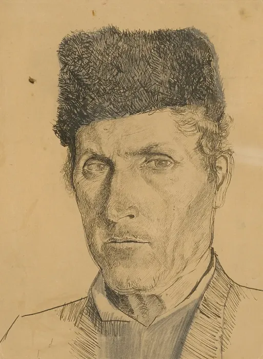 Framed Print : Man's head in a sheepskin coat, 1885-1890. Creator: Ladislav Mednyanszky. Man's head in a sheepskin coat, 1885-1890. Creator: Ladislav Mednyanszky Framed Print : Man's head in a sheepskin coat, 1885-1890. Creator: Ladislav Mednyanszky. Man's head in a sheepskin coat, 1885-1890. Creator: Ladislav Mednyanszky