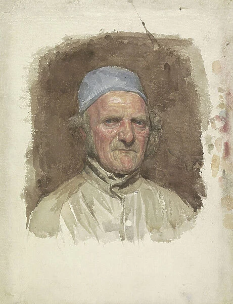 Man's portrait, with blue cap, 1874-1925. Creator: Jan Veth