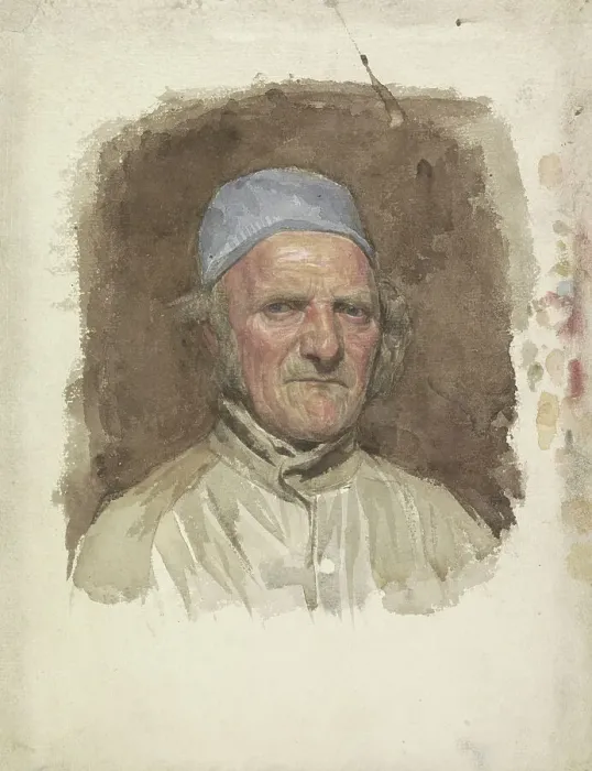 Framed Print : Man's portrait, with blue cap, 1874-1925. Creator: Jan Veth Framed Print : Man's portrait, with blue cap, 1874-1925. Creator: Jan Veth
