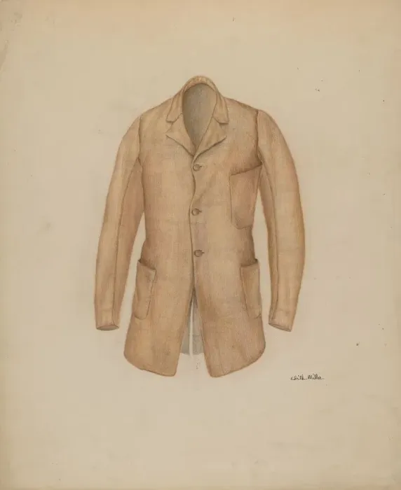 Framed Print : Mans Sack Coat, c. 1938. Creator: Edith Miller Framed Print : Mans Sack Coat, c. 1938. Creator: Edith Miller