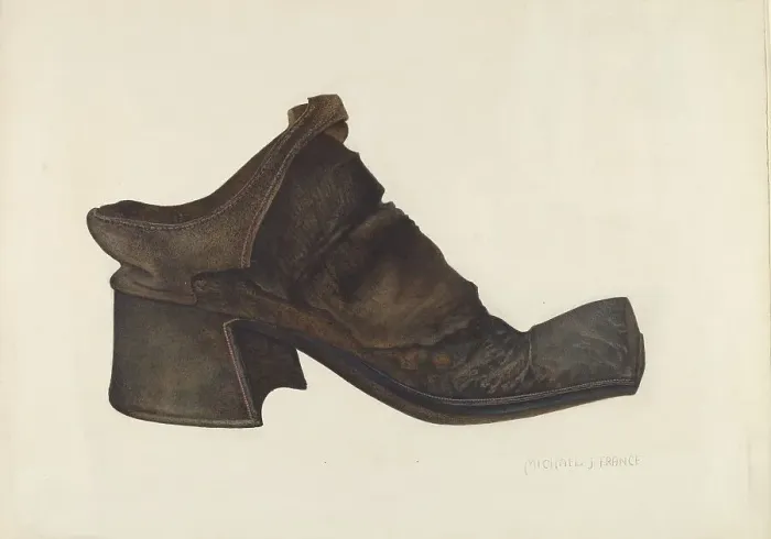 Framed Print : Man's Shoe, 1935 / 1942. Creator: Michael France Framed Print : Man's Shoe, 1935 / 1942. Creator: Michael France