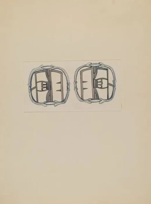 Framed Print : Mans Shoe Buckle, c. 1936. Creator: Charles Criswell Framed Print : Mans Shoe Buckle, c. 1936. Creator: Charles Criswell