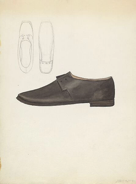 Man's Shoe, c. 1936. Creator: Jessie M. Benge