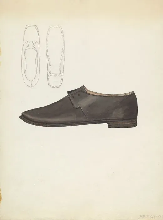 Framed Print : Man's Shoe, c. 1936. Creator: Jessie M. Benge Framed Print : Man's Shoe, c. 1936. Creator: Jessie M. Benge