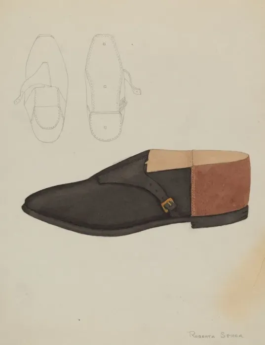 Framed Print : Mans Shoes, c. 1936. Creator: Roberta Spicer Framed Print : Mans Shoes, c. 1936. Creator: Roberta Spicer
